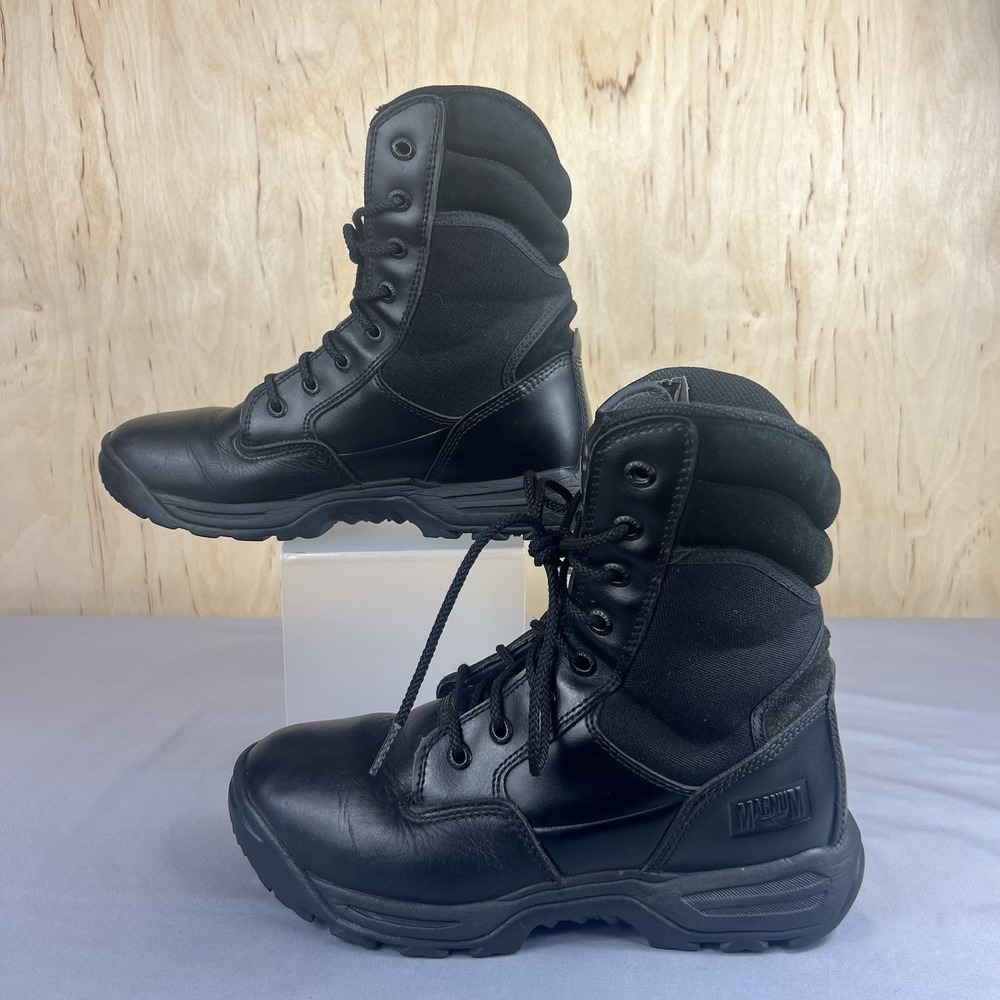 Magnum Stealth 8159W Womens Sz 8.5 Black Work Combat Boots Oil Resistant Used
